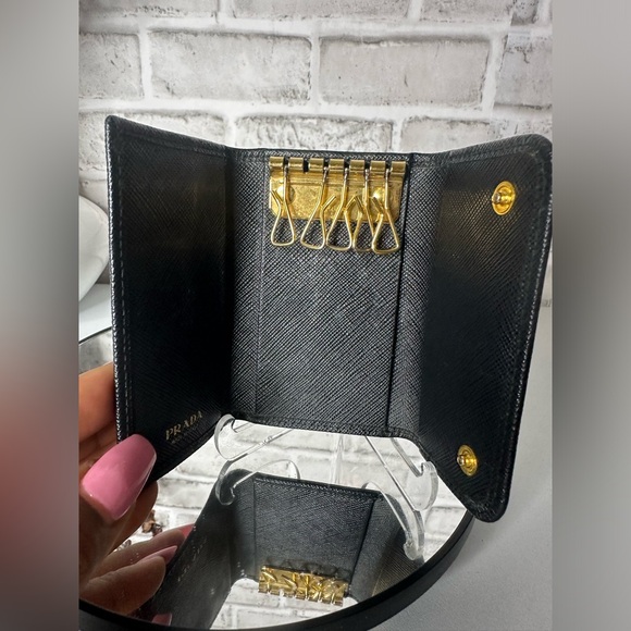 PRADA Saffiano leather black Long Wallet & key case wallet Set of 2 pieces. - Picture 8 of 17